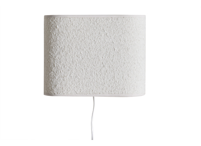 Applique murale en tissu effet laine boucl&eacute;e &eacute;cru H20 cm TESSA