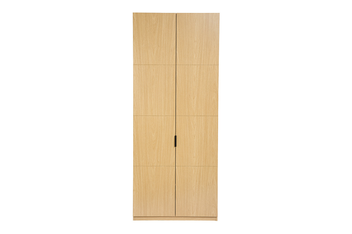 Armoire dressing bois ch�ne GARENCE L90 cm, vue de face.