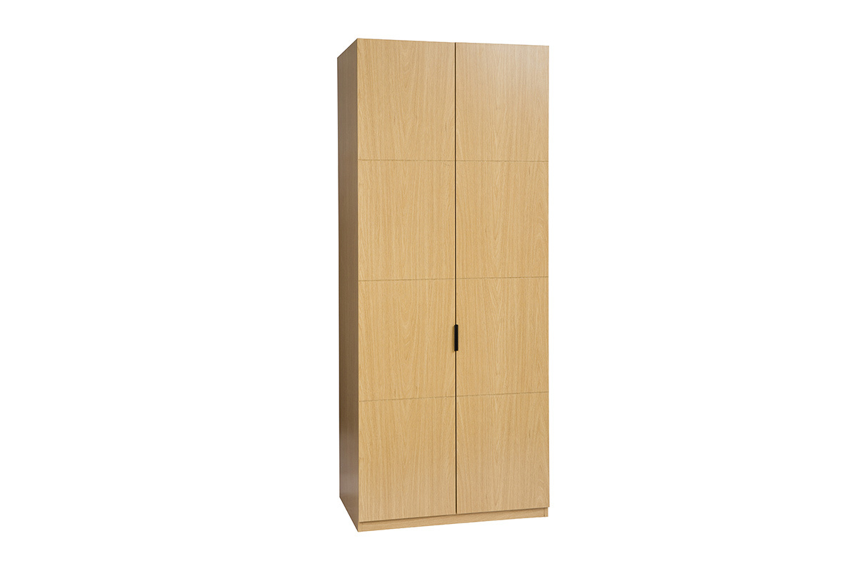 Armoire dressing en bois ch�ne L90 cm, vue de 3/4.