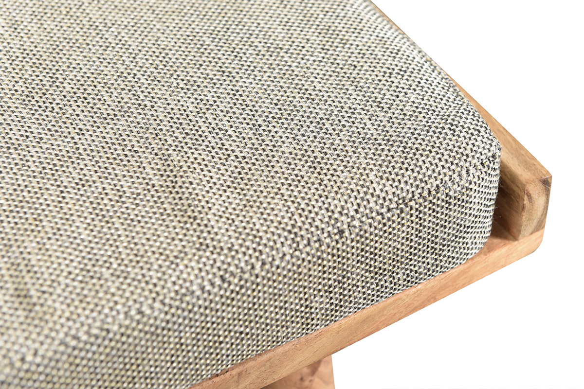 Banc d'entr�e avec rangements 2 tiroirs en bois clair massif L110 cm ALTY