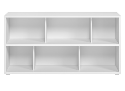 Biblioth&egrave;que basse finition bois blanc L140 cm EPURE