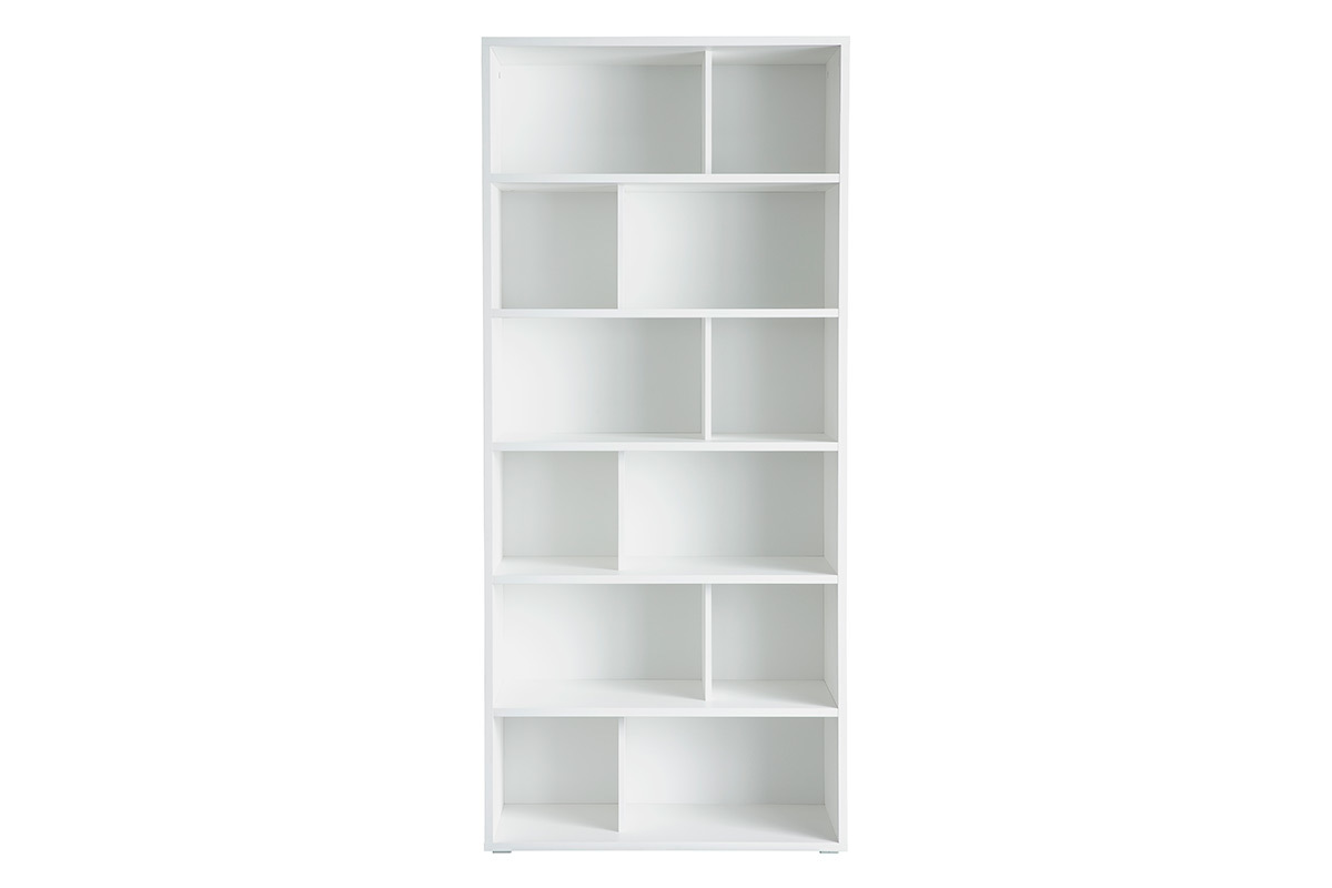 Biblioth�que design bois blanc L92 cm EPURE