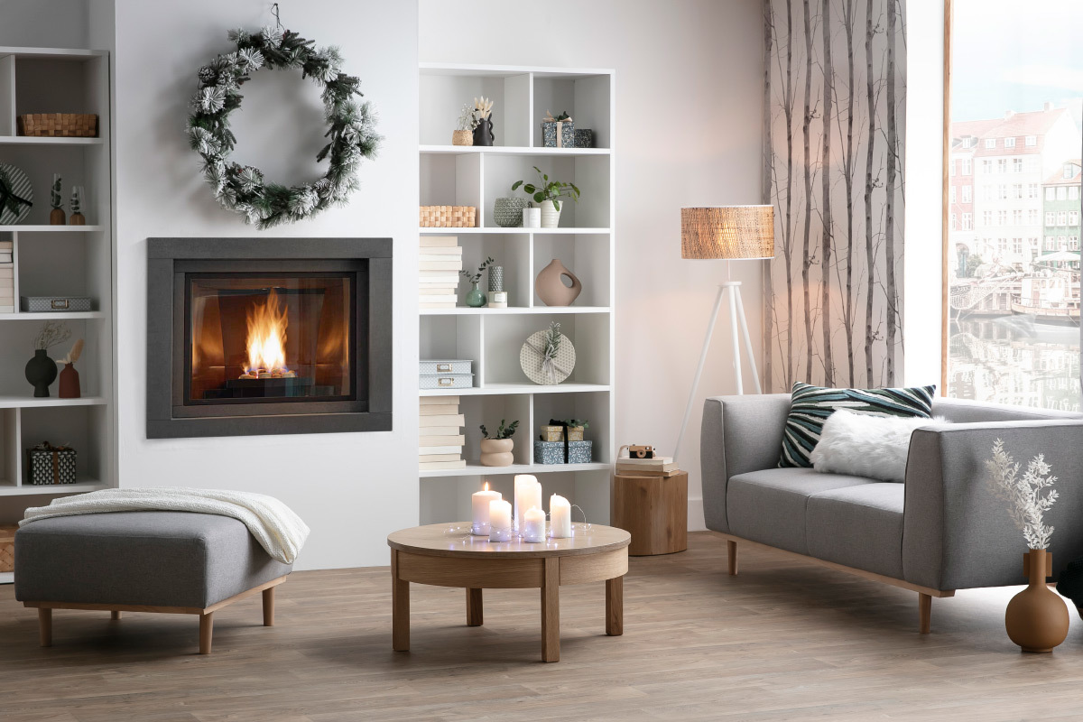 Biblioth�que design bois blanc L92 cm EPURE