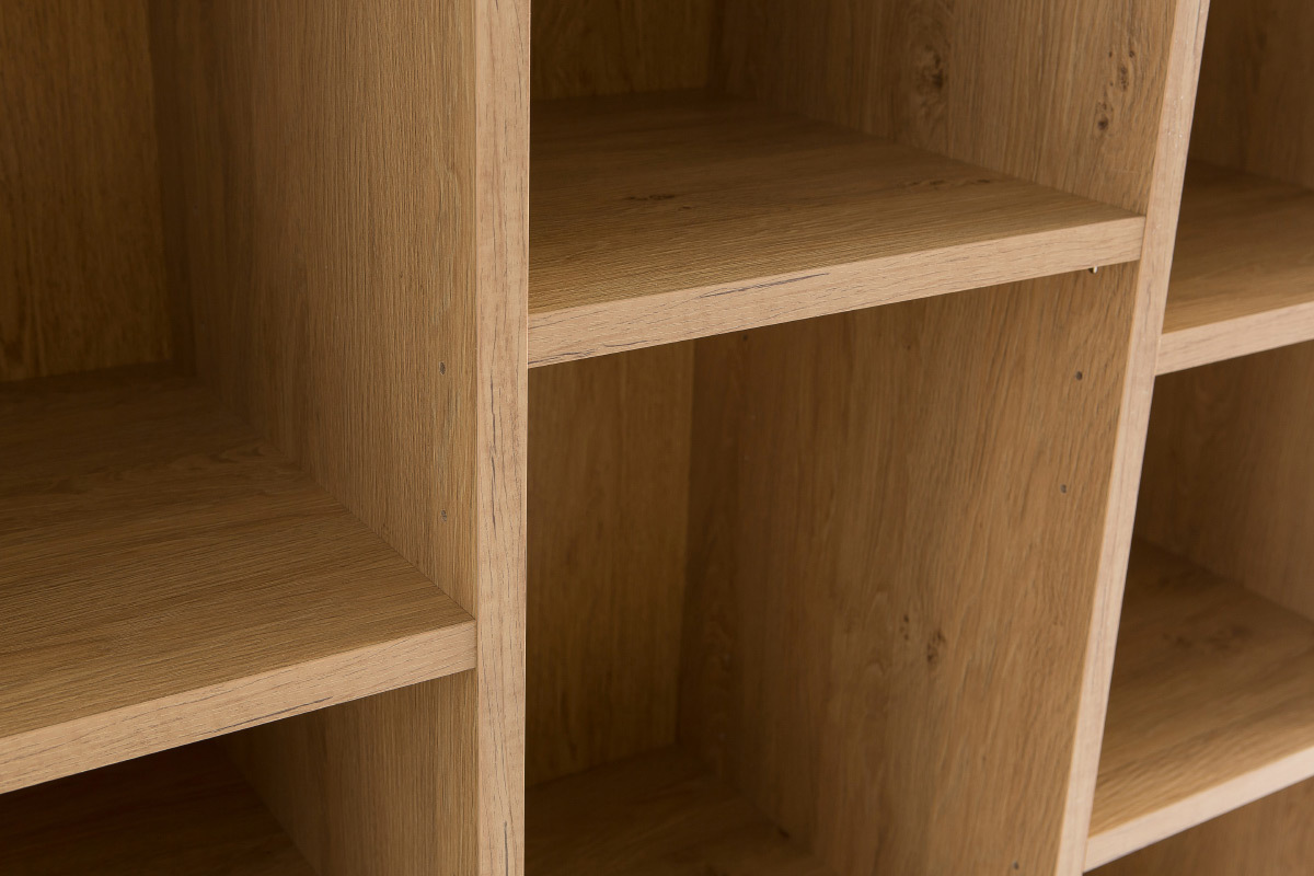 Biblioth�que design finition bois clair ch�ne L149 cm RYTHM