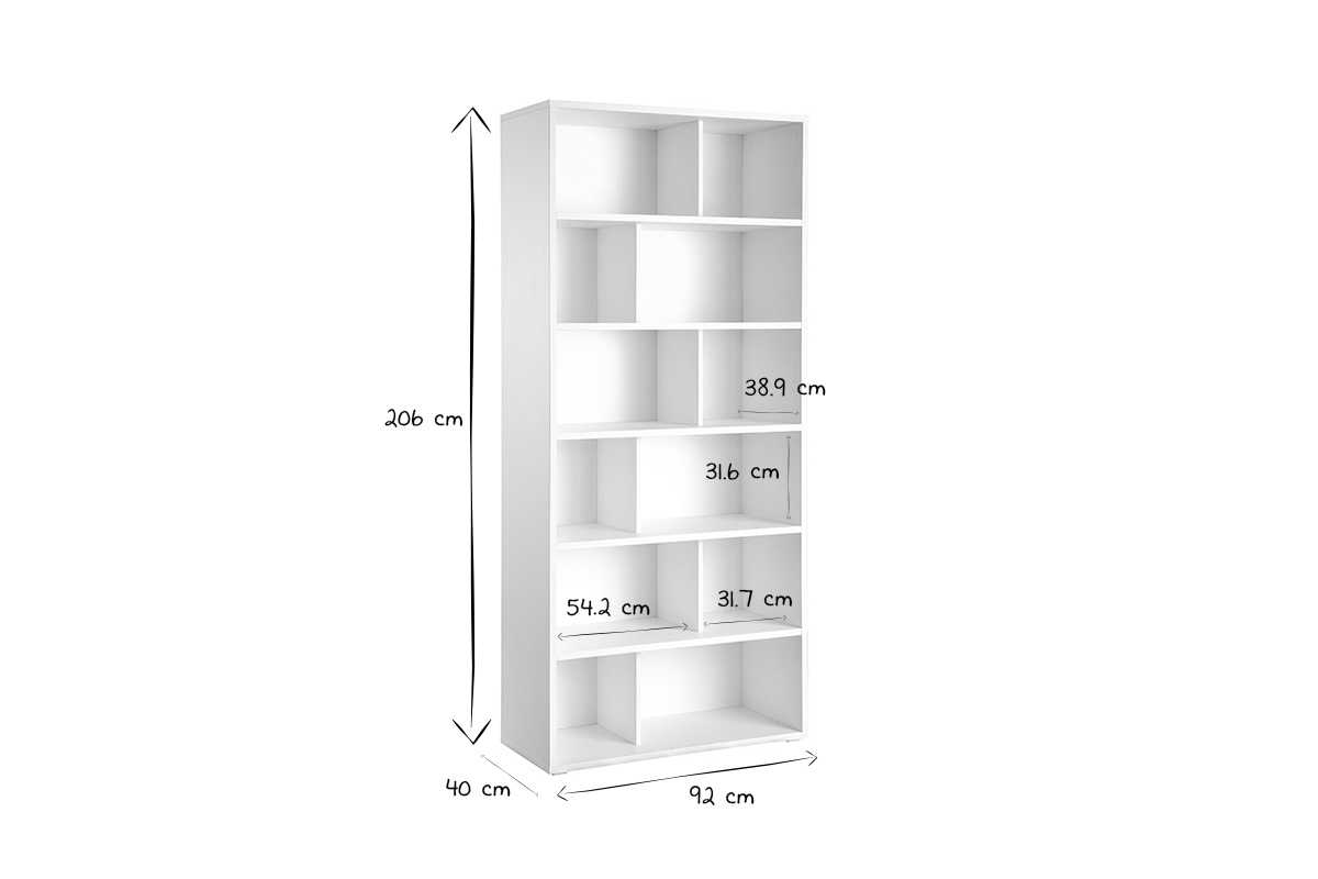 Biblioth�que design finition bois clair ch�ne L92 cm EPURE