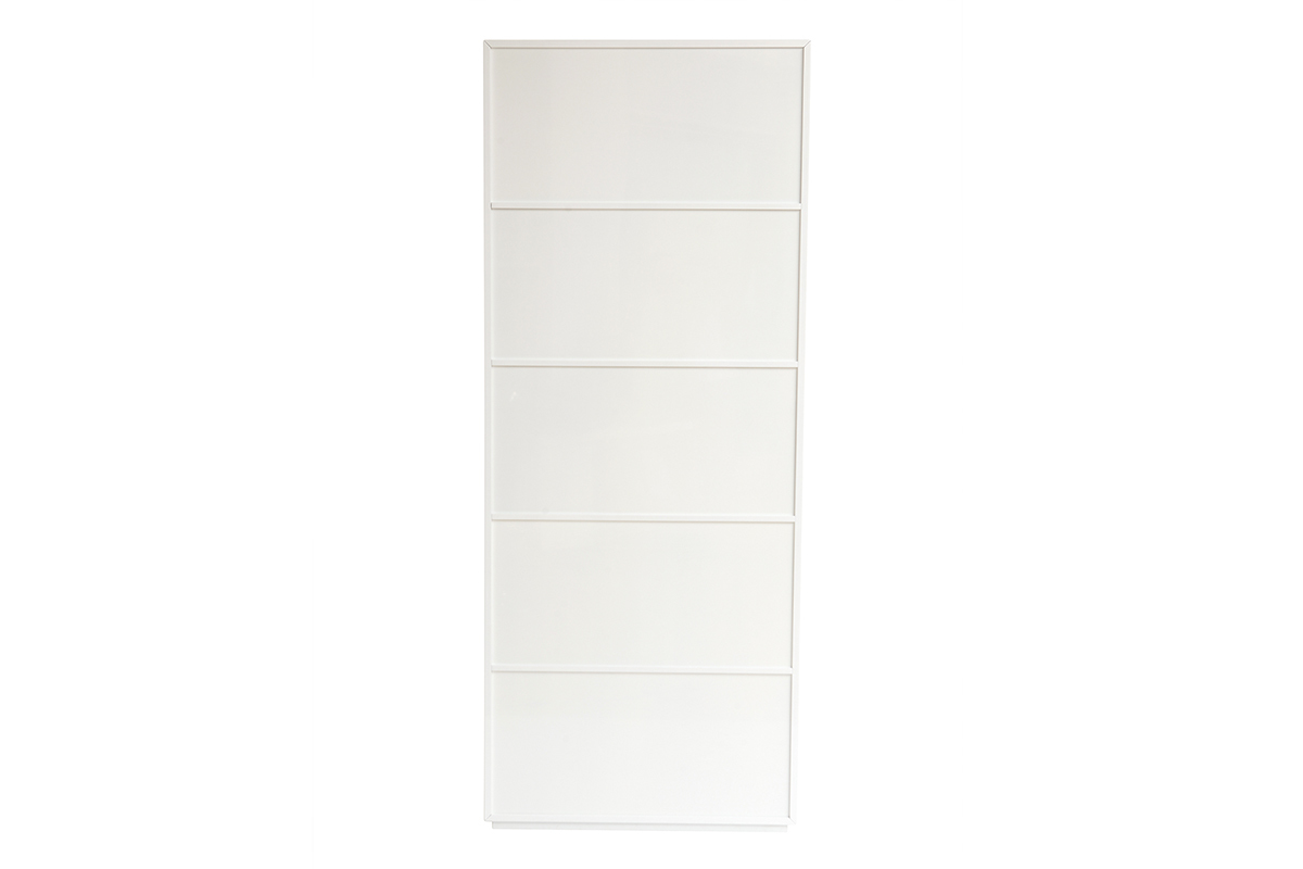 Biblioth�que modulable blanche et finition bois clair ch�ne L85 cm JAZZ