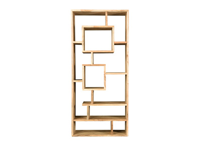 Biblioth&egrave;que ouverte design en bois massif L80 cm CHAPMAN
