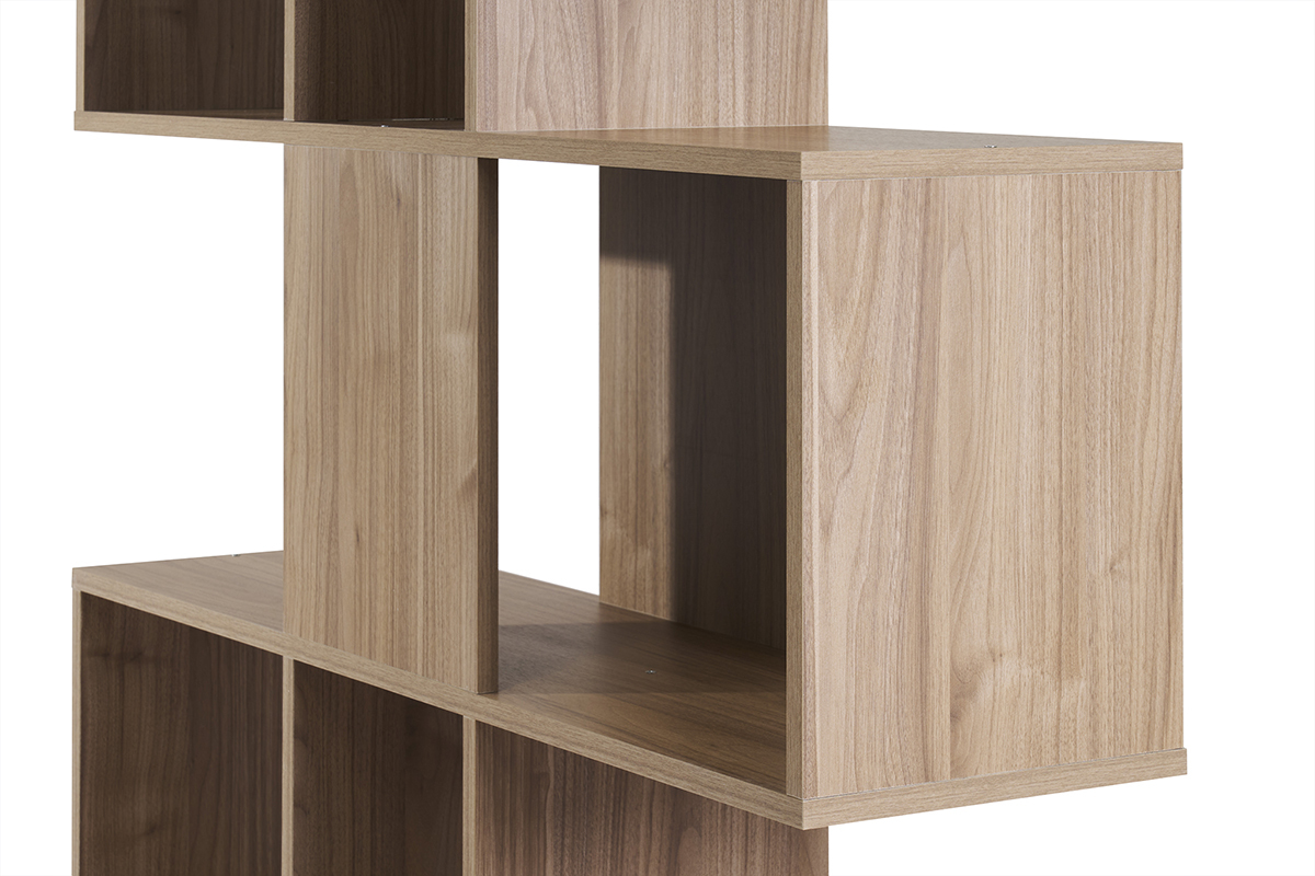 Biblioth�que ouverte s�parateur design finition bois clair ch�ne L139 cm COMO