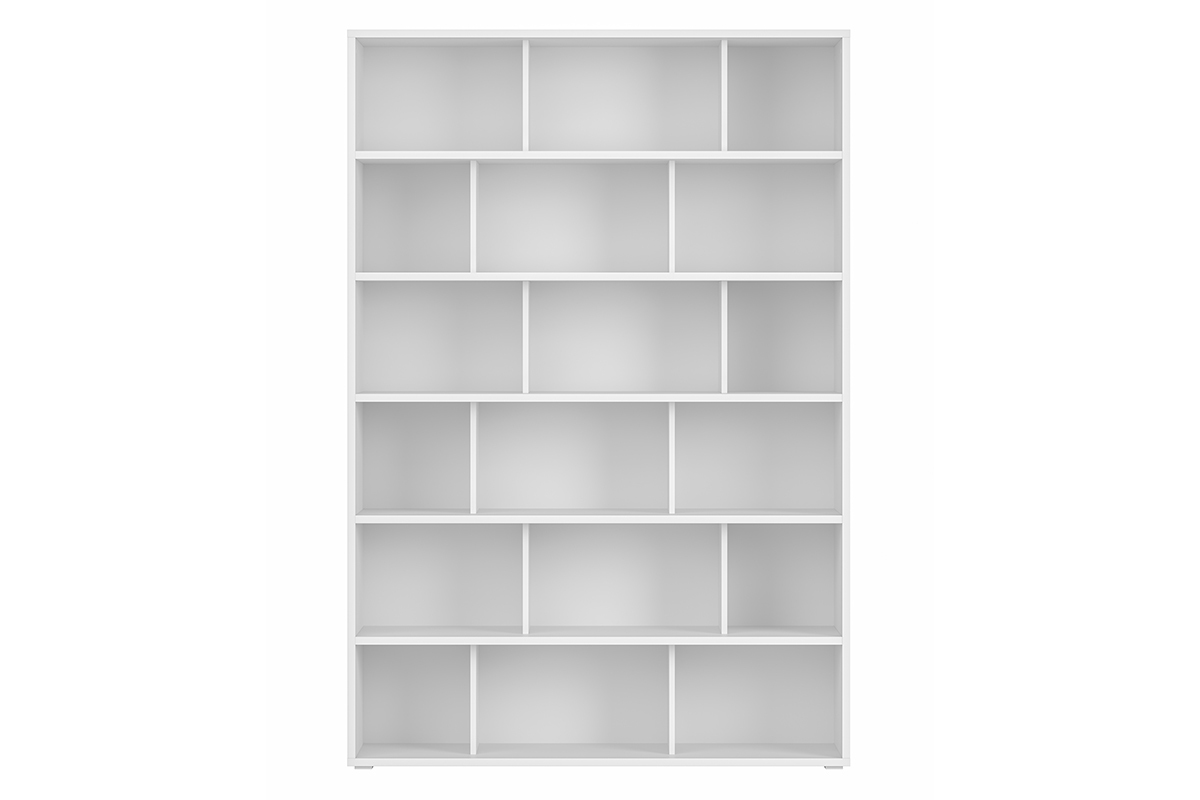 Biblioth�que scandinave blanc mat L140 cm EPURE