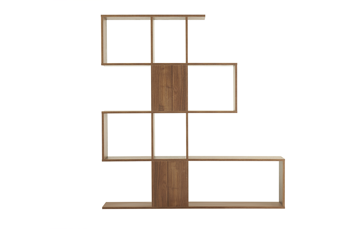 Biblioth�que s�parateur design finition bois noyer L139 cm COMO