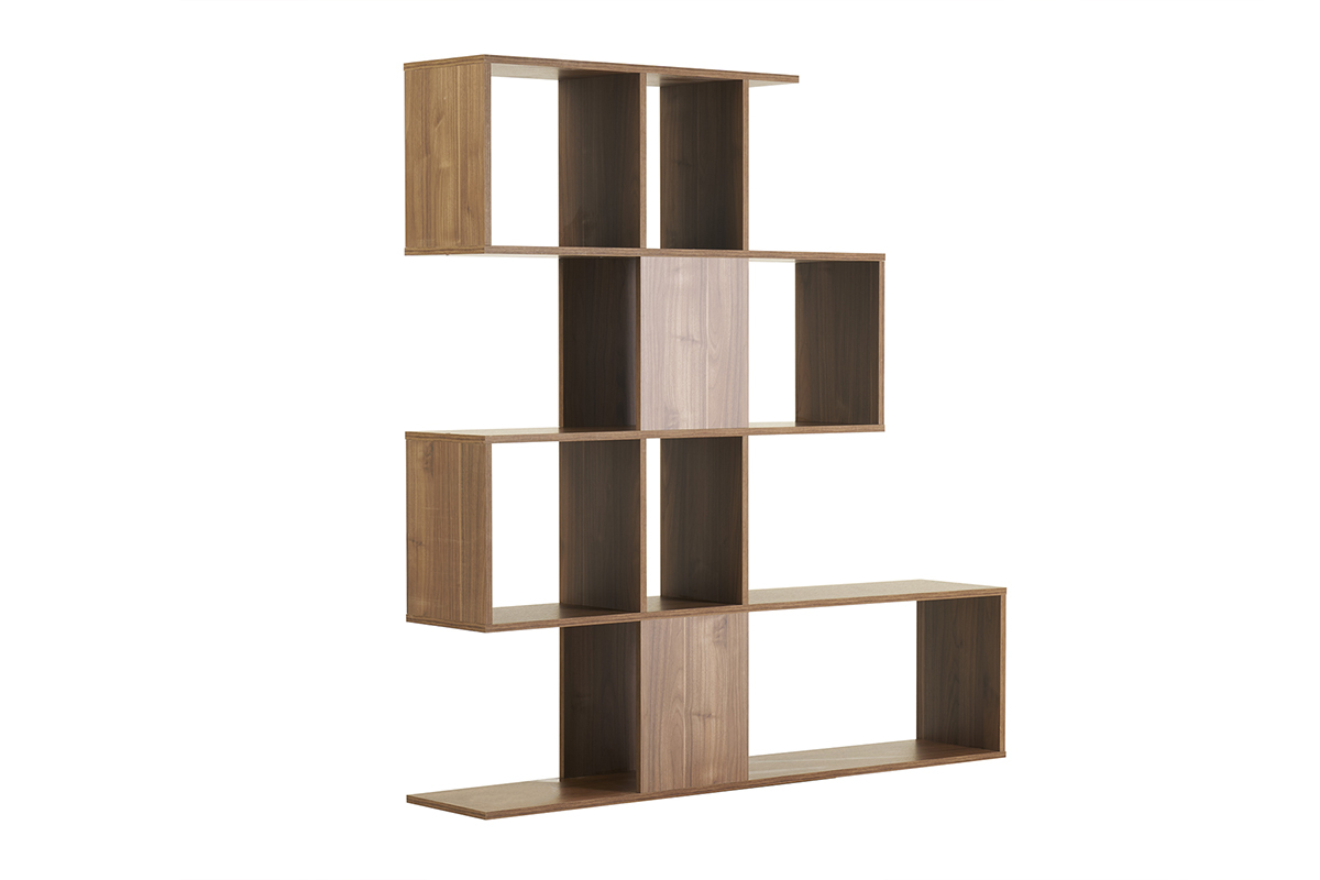 Biblioth�que s�parateur design finition bois noyer L139 cm COMO