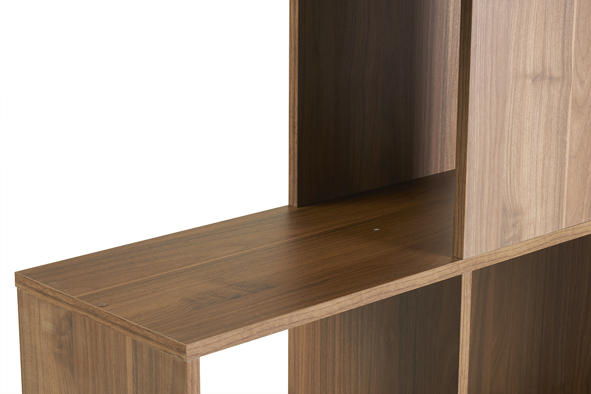Biblioth�que s�parateur design finition bois noyer L139 cm COMO