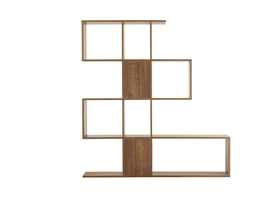 Biblioth&egrave;que s&eacute;parateur design finition bois noyer L139 cm COMO