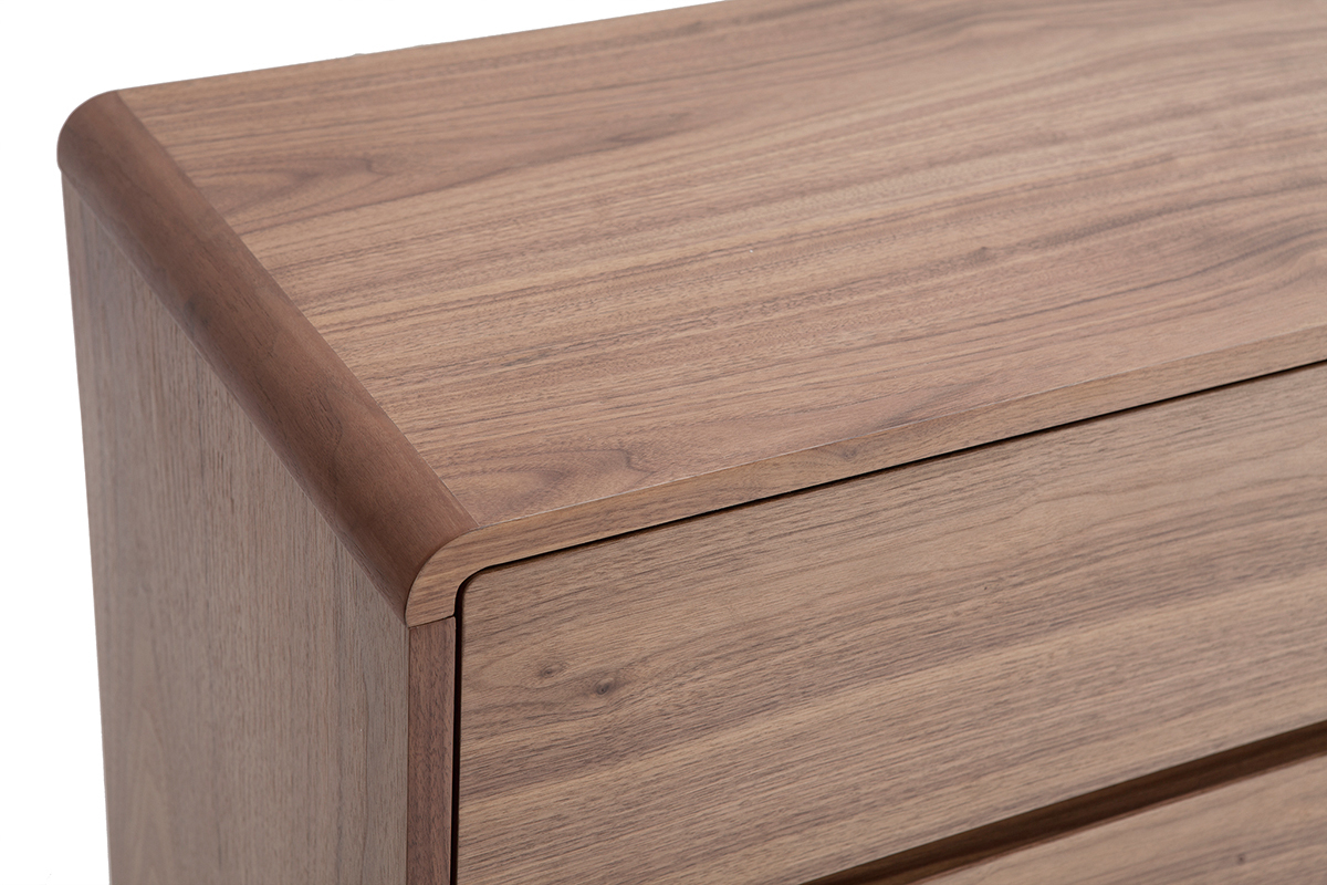 Buffet design en bois fonc� noyer 3 portes 3 tiroirs L160 cm JAKO