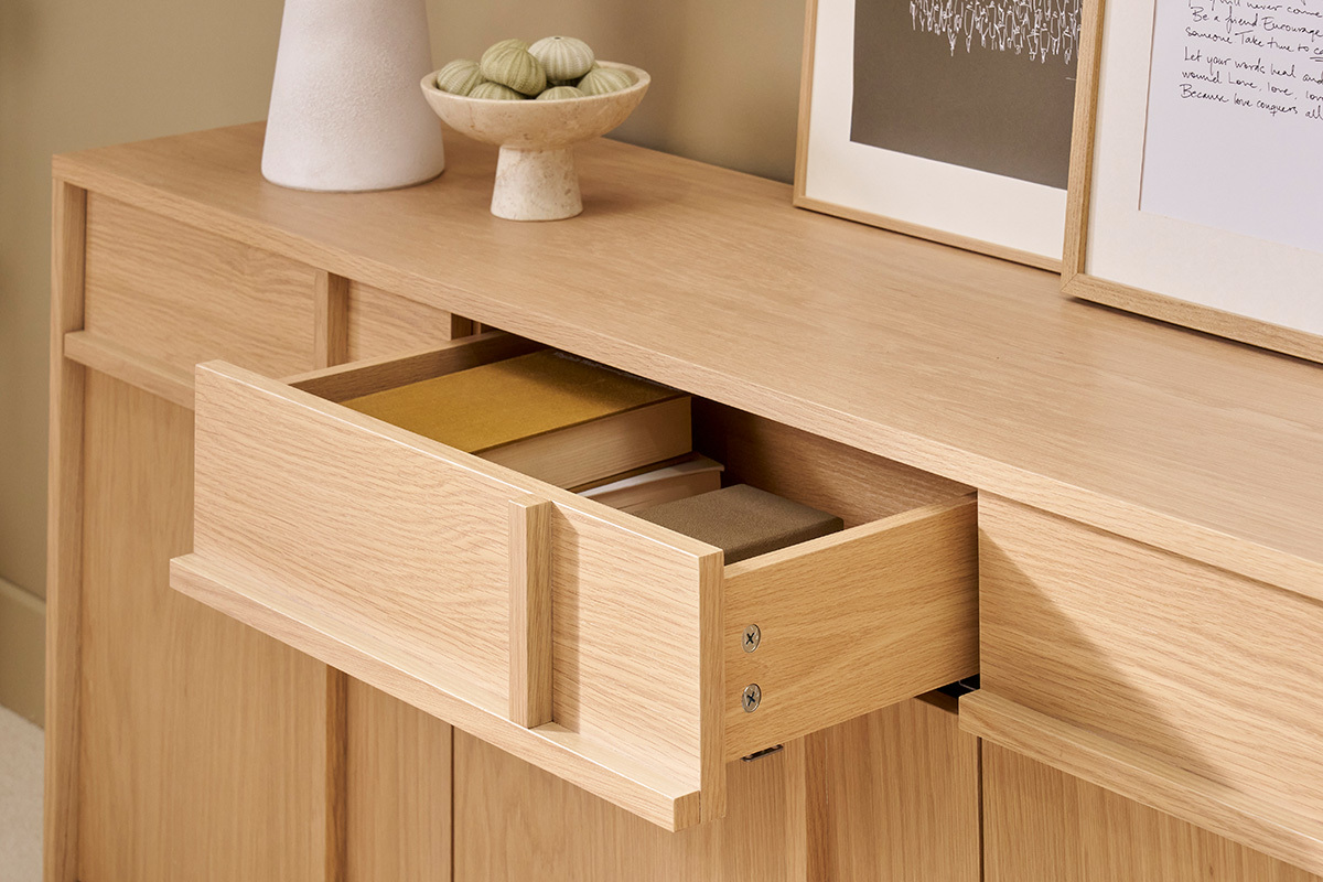 Buffet en bois clair ch�ne L160 cm ZAO