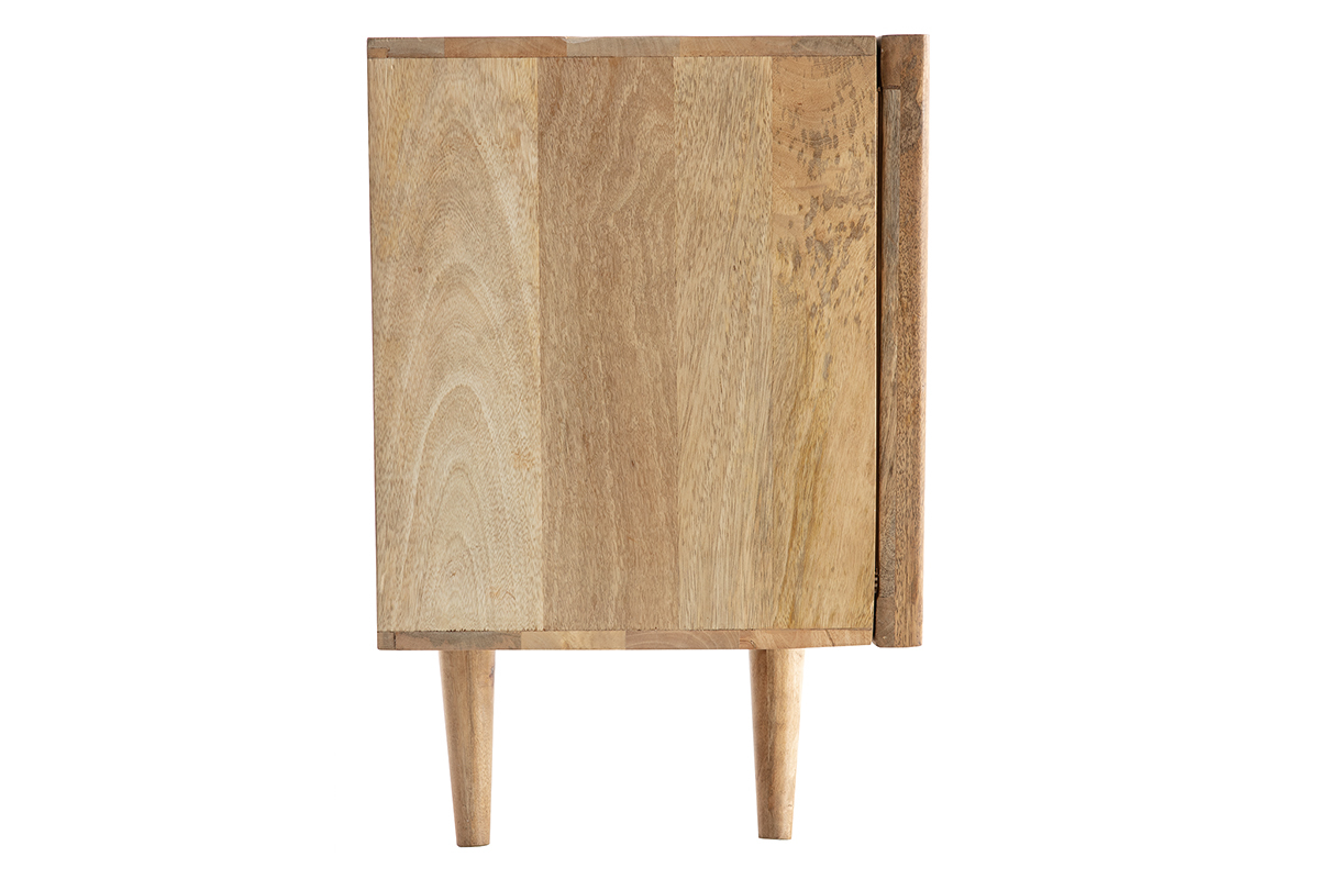 Buffet ALBA en bois manguier massif avec une porte coulissante, vue de face.