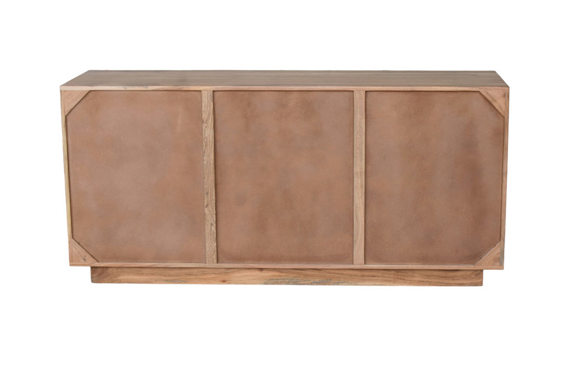Buffet en bois massif grav� 3 portes L160 cm ARK