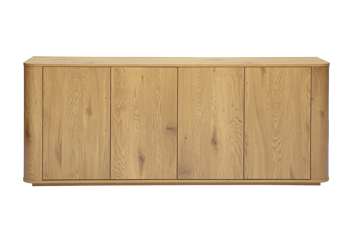 Buffet en bois clair ch�ne avec 4 portes, vue de face