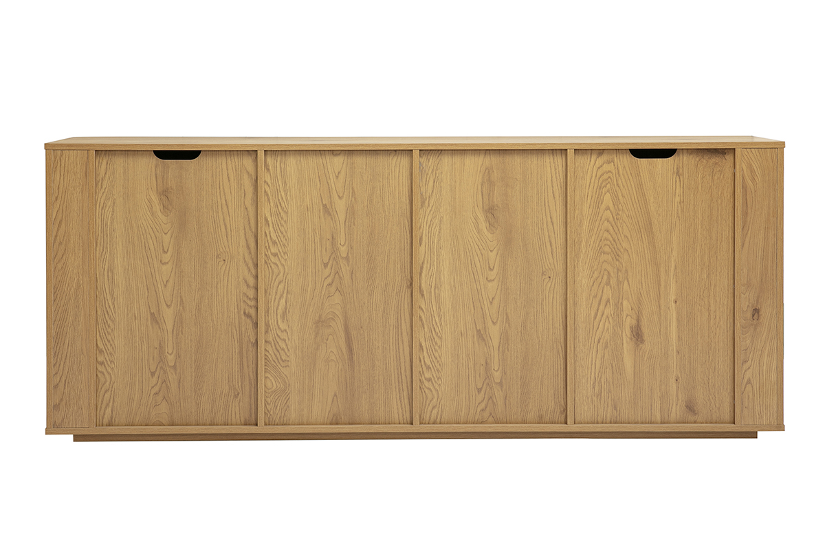 Buffet en bois clair ch�ne, 4 portes, vue de dos, L180 cm