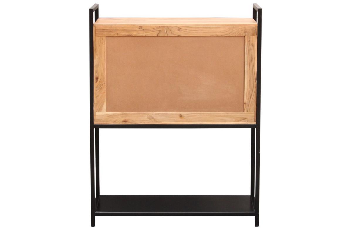 Buffet haut en bois massif et m�tal noir 2 portes L85 cm ARTHUS