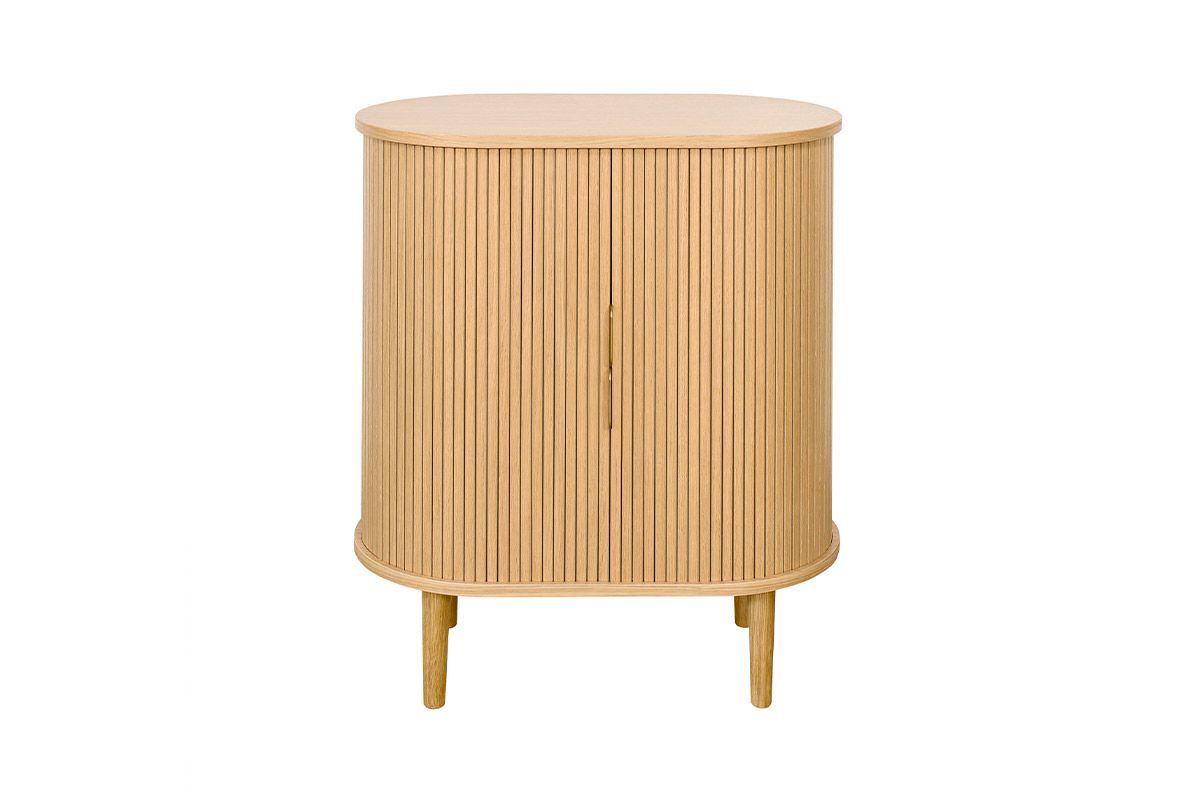 Buffet haut vintage avec portes coulissantes bois clair ch�ne L70 cm EPIC