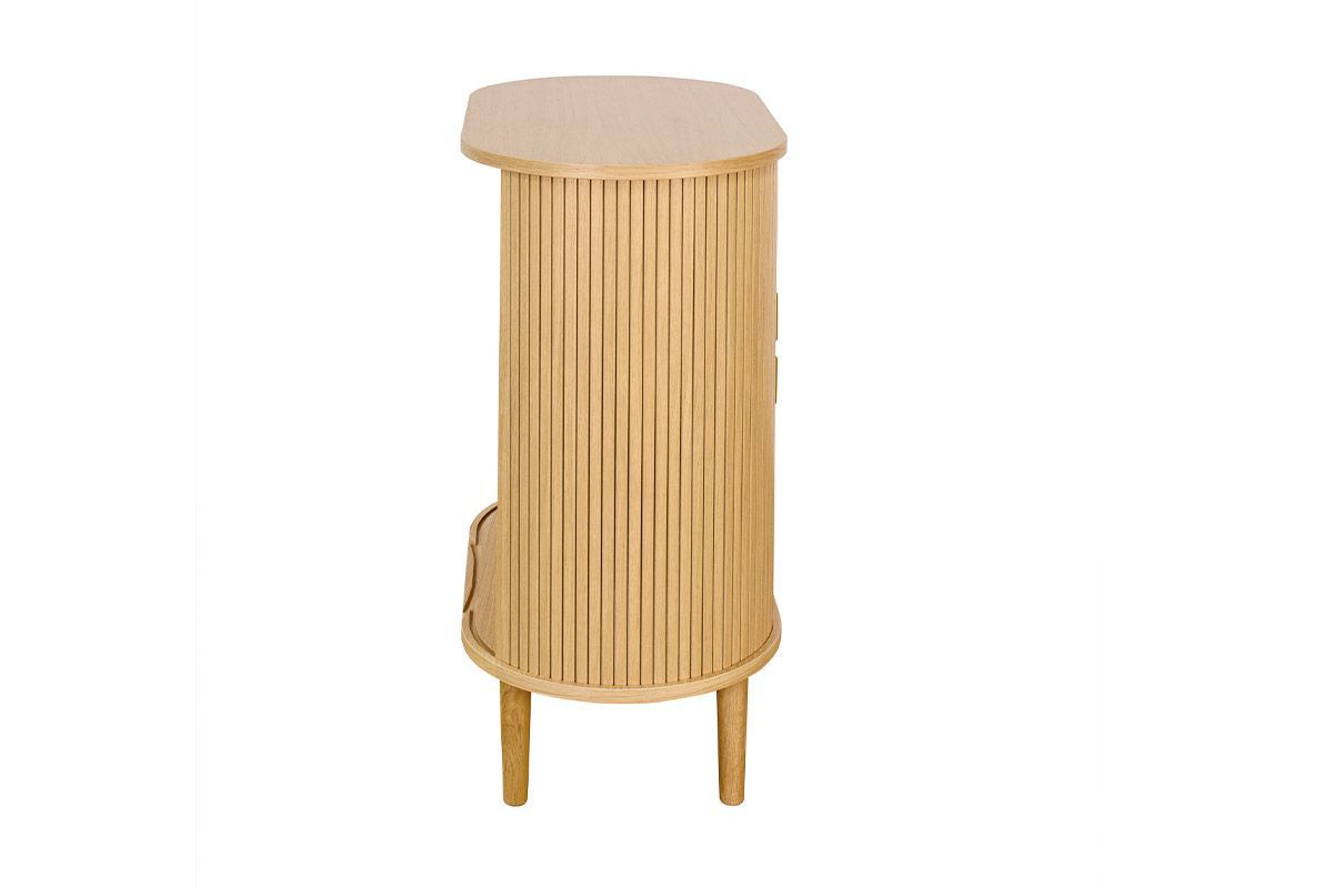 Buffet haut vintage avec portes coulissantes bois clair ch�ne L70 cm EPIC