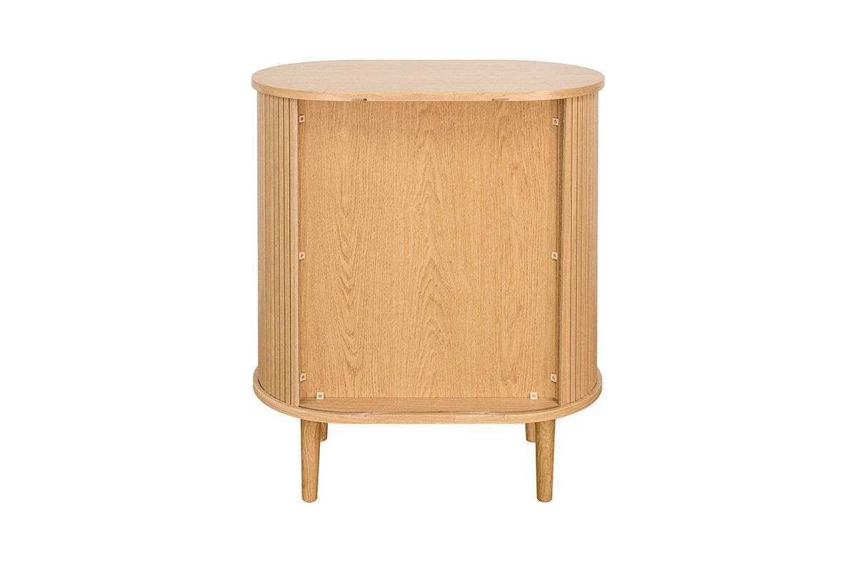 Buffet haut vintage avec portes coulissantes bois clair ch�ne L70 cm EPIC