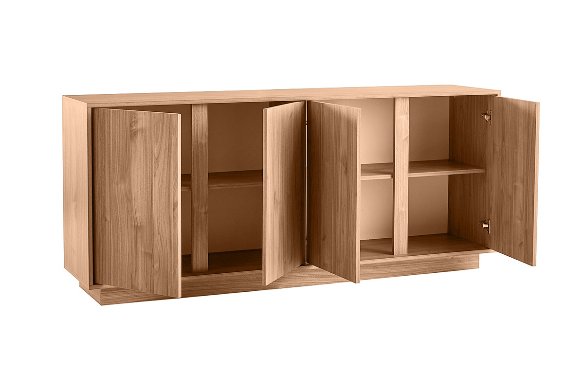 Buffet scandinave en bois de ch�ne avec 4 portes, 180 cm, mod�le COMO.