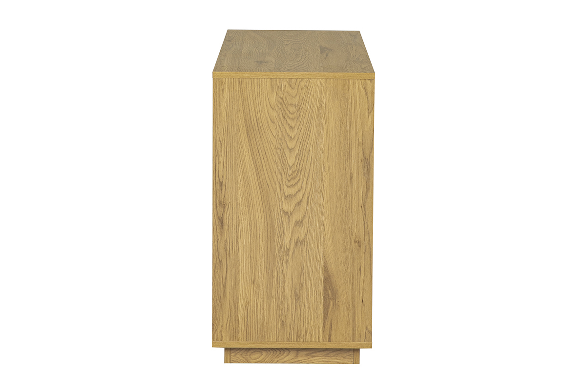 Buffet scandinave bois clair ch�ne vue de profil avec deux portes L90 cm