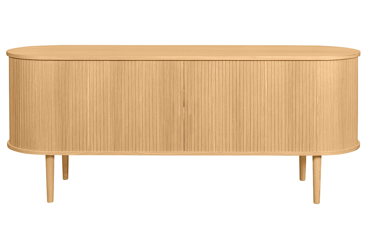 Buffet vintage en bois clair ch�ne 2 portes coulissantes L160 cm EPIC