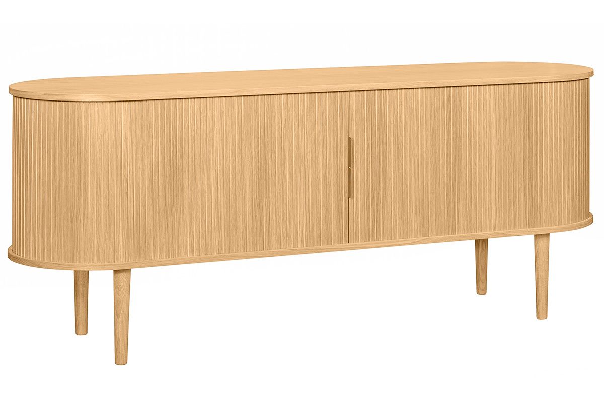 Buffet vintage en bois clair ch�ne 2 portes coulissantes L160 cm EPIC