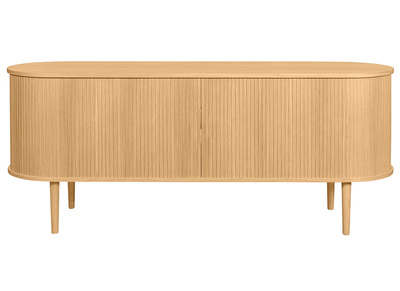 Buffet vintage en bois clair ch&ecirc;ne 2 portes coulissantes L160 cm EPIC