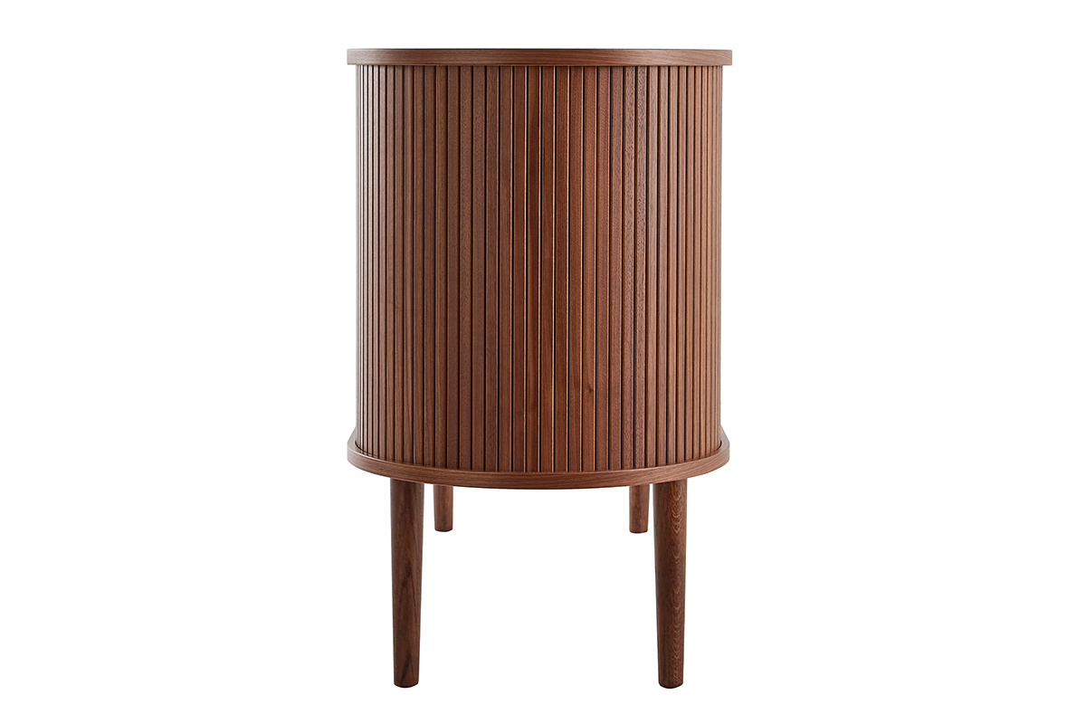 Buffet vintage en bois fonc� noyer 2 portes coulissantes L138 cm EPIC