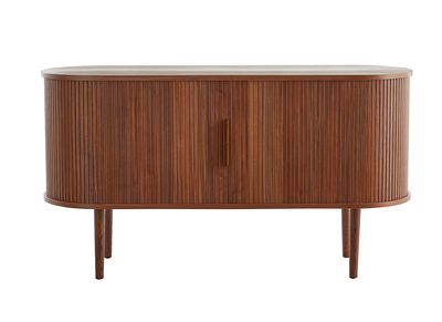 Buffet vintage en bois fonc&eacute; noyer 2 portes coulissantes L138 cm EPIC