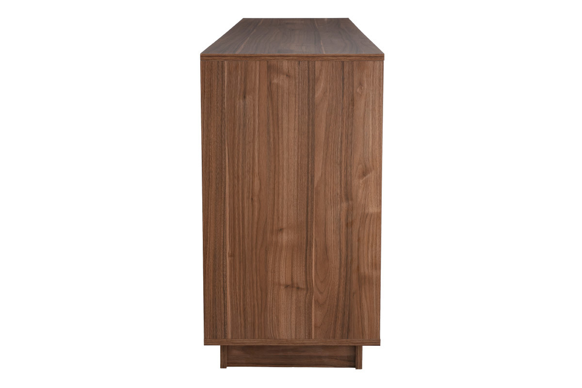 Buffet vintage finition bois fonc� noyer 4 portes L180 cm COMO