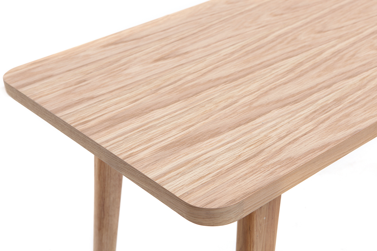 Bureau avec rangements 2 tiroirs scandinave bois clair ch�ne L140 cm FIFTIES