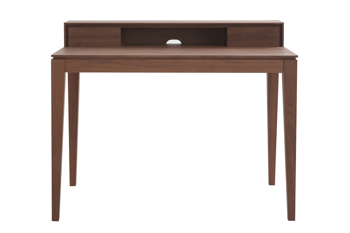 Bureau avec rangements bois fonc� noyer L110 cm SEKRET