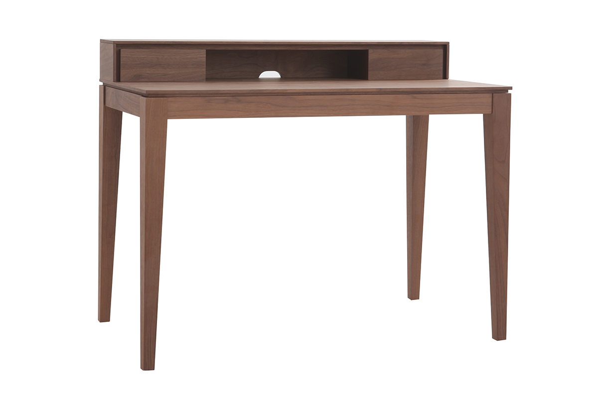 Bureau avec rangements bois fonc� noyer L110 cm SEKRET