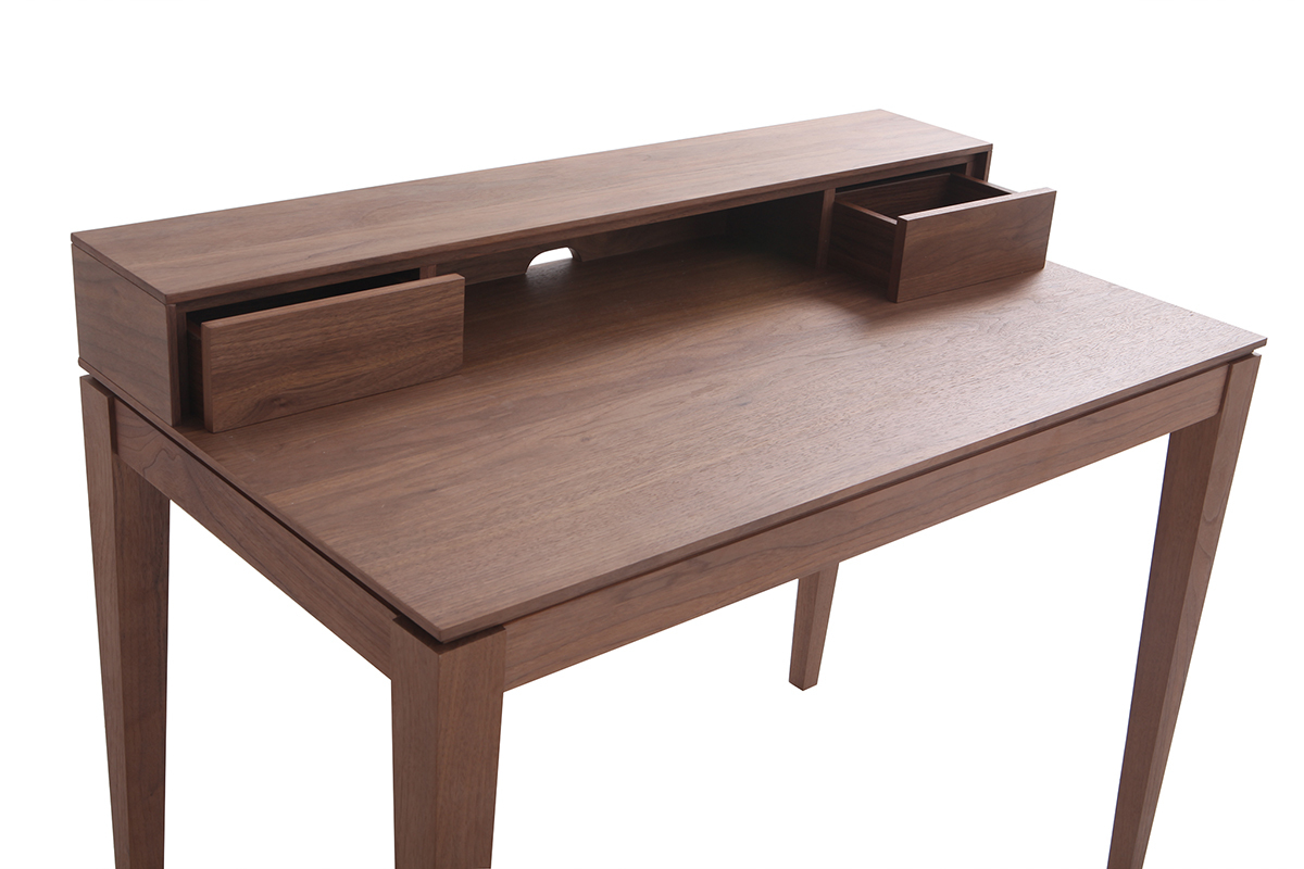 Bureau avec rangements bois fonc� noyer L110 cm SEKRET