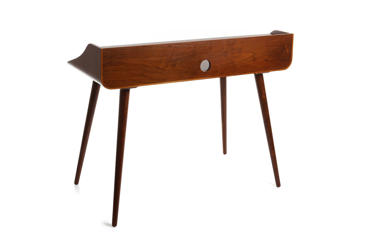 Bureau avec rangements vintage bois fonc� L120 cm NORDECO