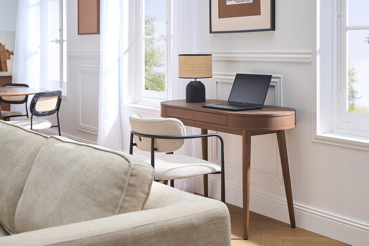 Bureau avec tiroir en bois fonc� L120 cm JUDITH