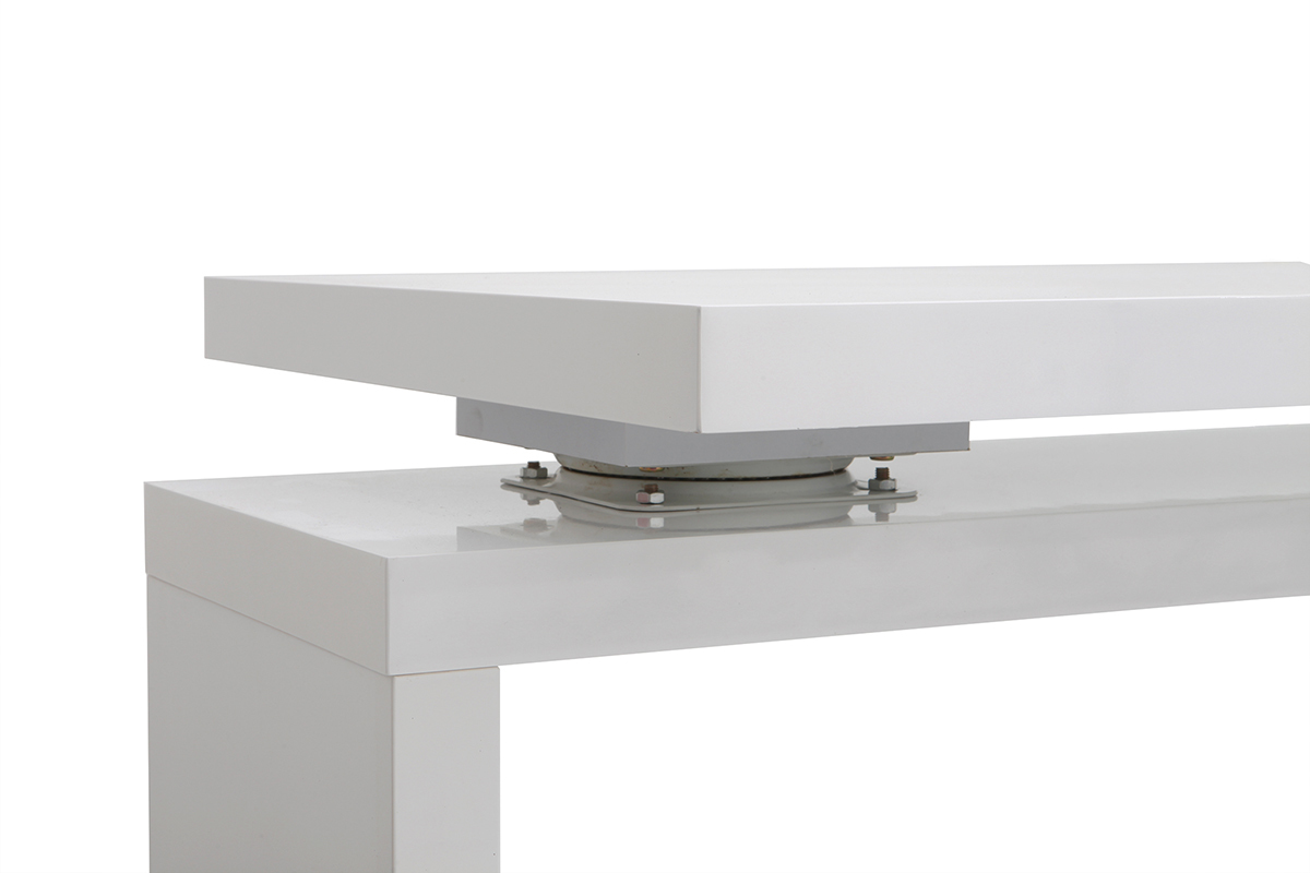 Bureau modulable design blanc laqu� L140-218 cm MAX