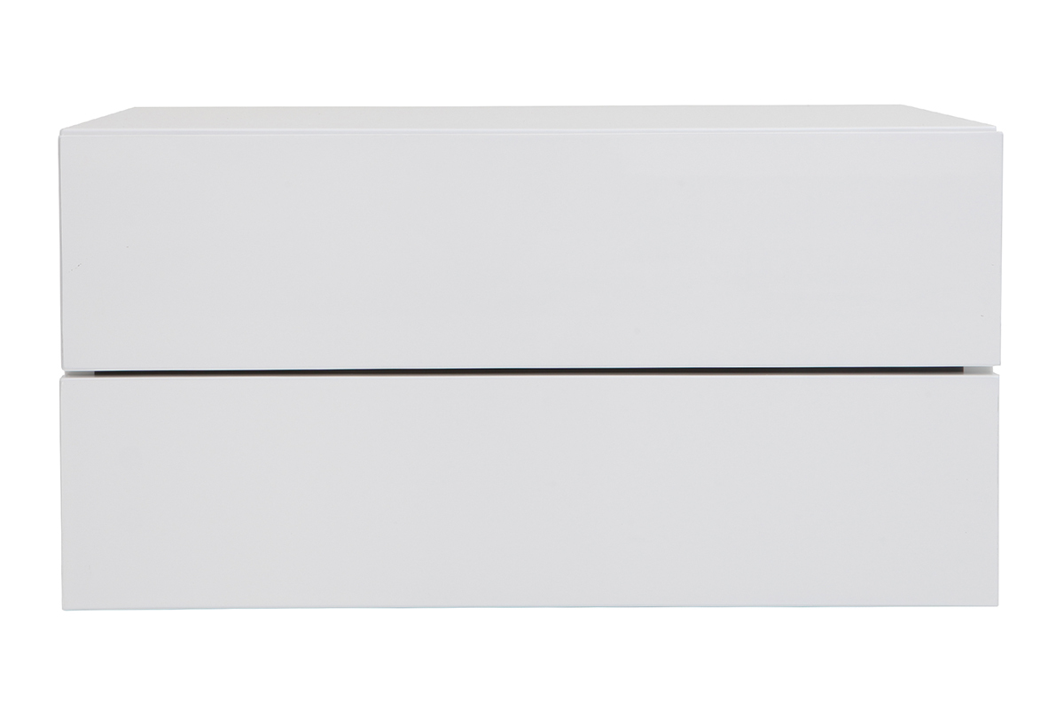Caisson de rangement 2 tiroirs blanc laqu� MAX
