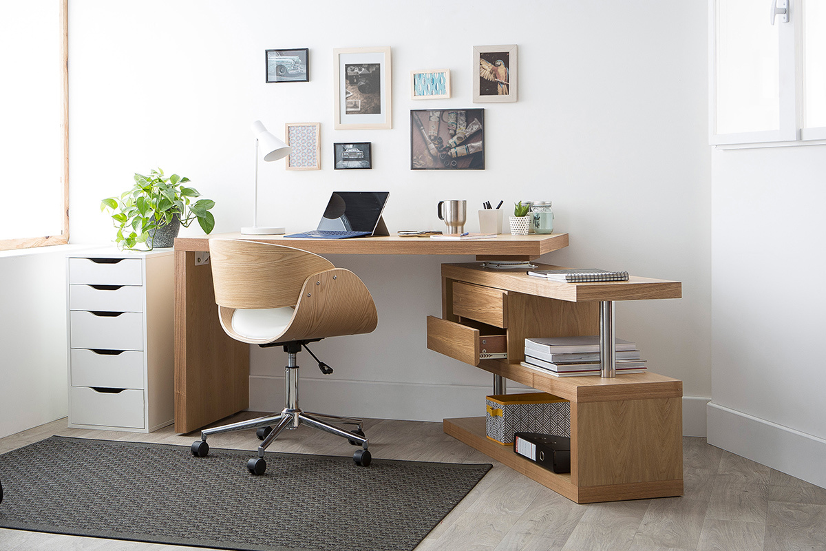 Caisson de rangement 2 tiroirs bois clair fr�ne MAX