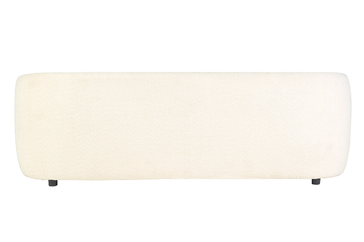 Canap� 3-4 places en tissu bouclette blanc cass� MOCHI