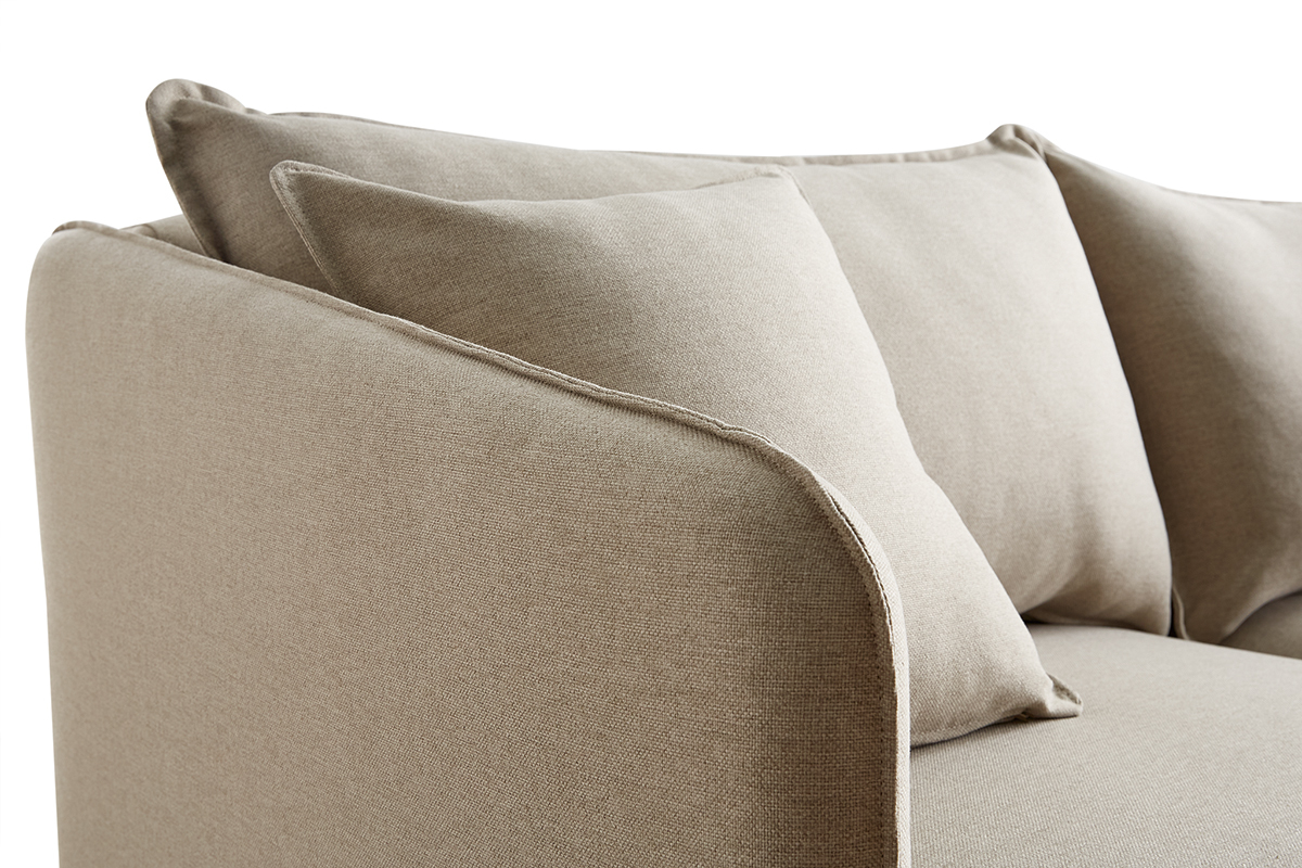 Canap� 3 places �co-responsable en tissu recycl� naturel et bois clair FOREST