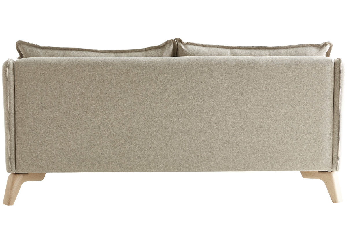 Canap� 3 places �co-responsable en tissu recycl� naturel et bois clair FOREST