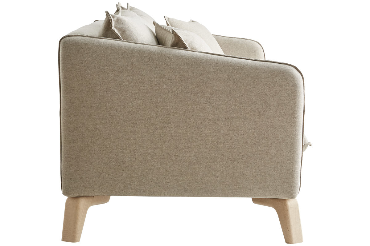 Canap� 3 places �co-responsable en tissu recycl� naturel et bois clair FOREST
