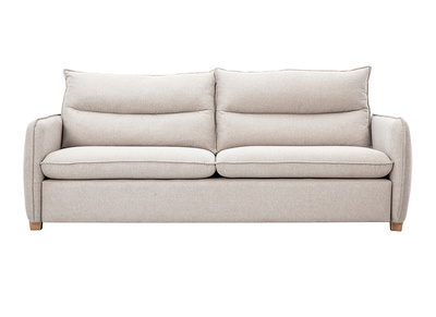 Canap&eacute; 3 places en tissu effet velours textur&eacute; beige RENZO