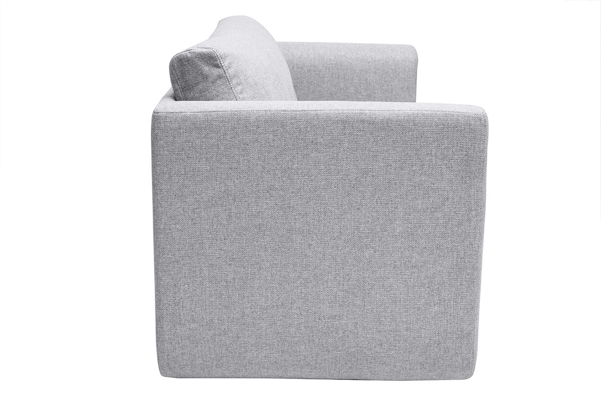 Canap� convertible LEON en tissu gris clair, vue de c�t�.